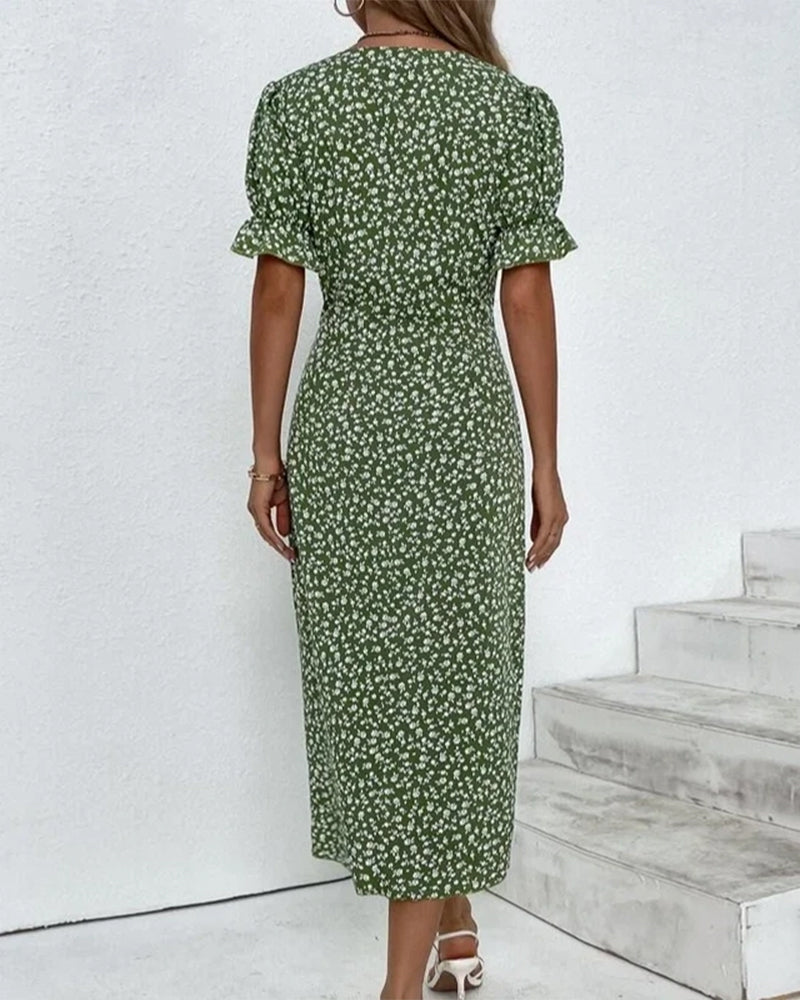 Robe Portefeuille Femme Rosa – Élégante Robe Midi Fleurie avec Coupe Confortable