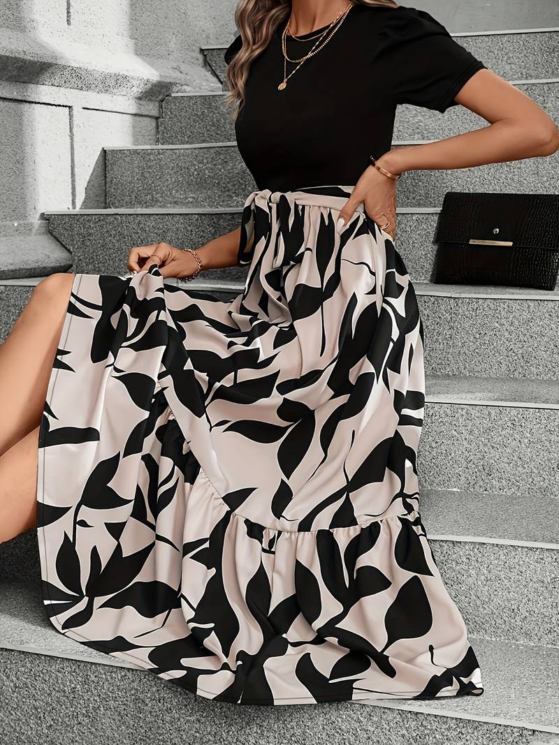 Lulu Robe Fleurie Femme – Rund halsudskæring & Blomstret print Ideel Forår-Sommer