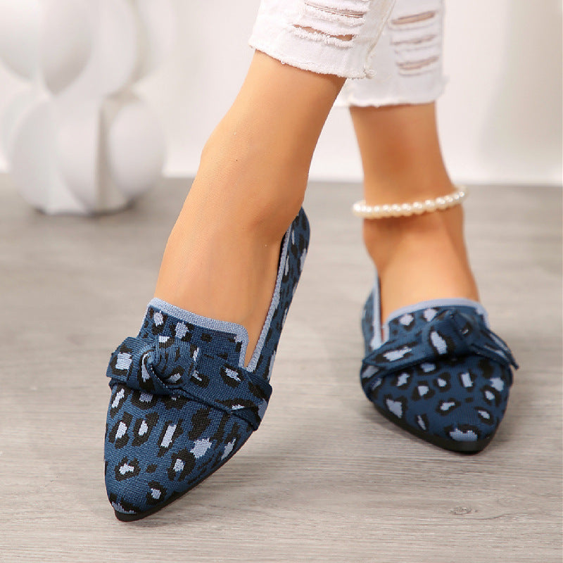 Victoria ballerina's voor dames – puntige schoenen van mesh met decoratieve strik en platte hak