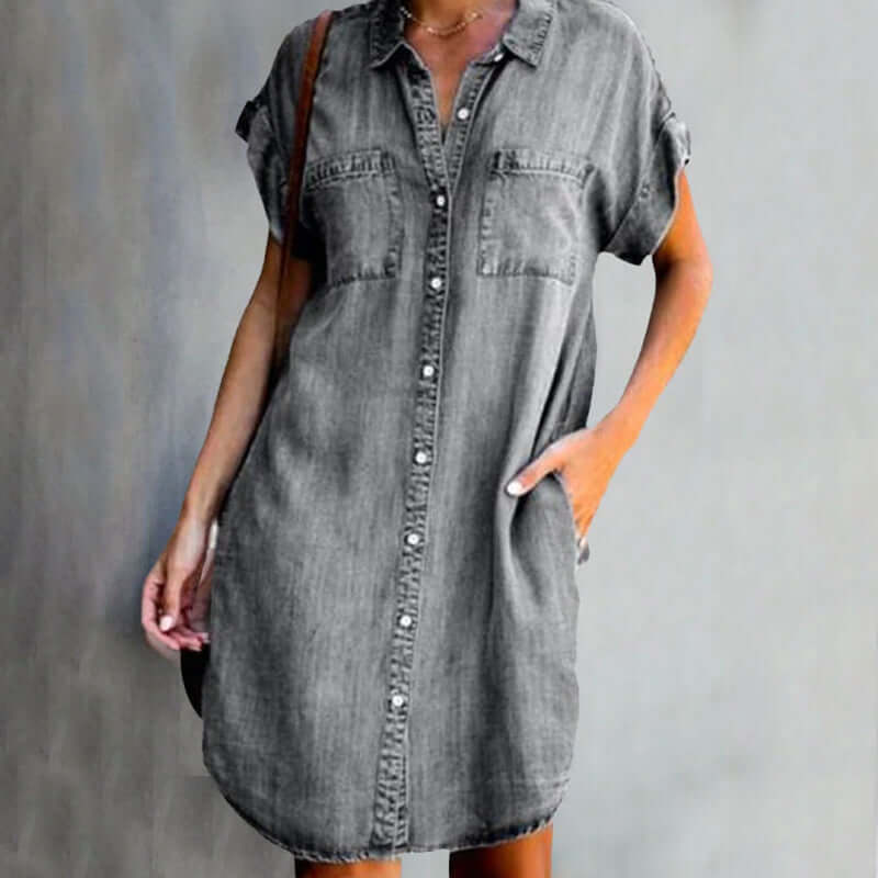Kjole en Jean Femme Valérie – Elegant kjole i denim med flatterende pasform og daglig komfort