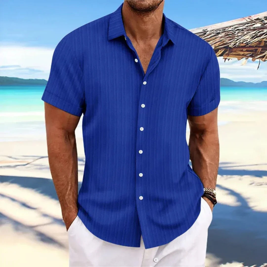 Luke Chemise Homme – Chemise Classique à Manches Courtes & Coupe Moderne pour Look Estival Décontracté