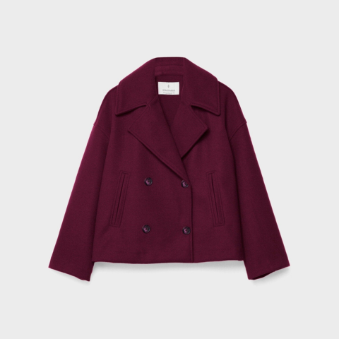 Addison Veste Femme – Eleganter kurzer Mantel mit doppelter Knopfleiste im modernen Stil