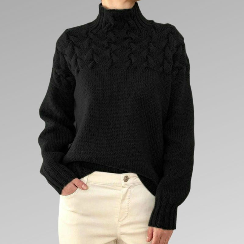 Reagan Turtleneck Roll Women – Elegant Winter Sweater in Soft and Comfortable Blended Cotton