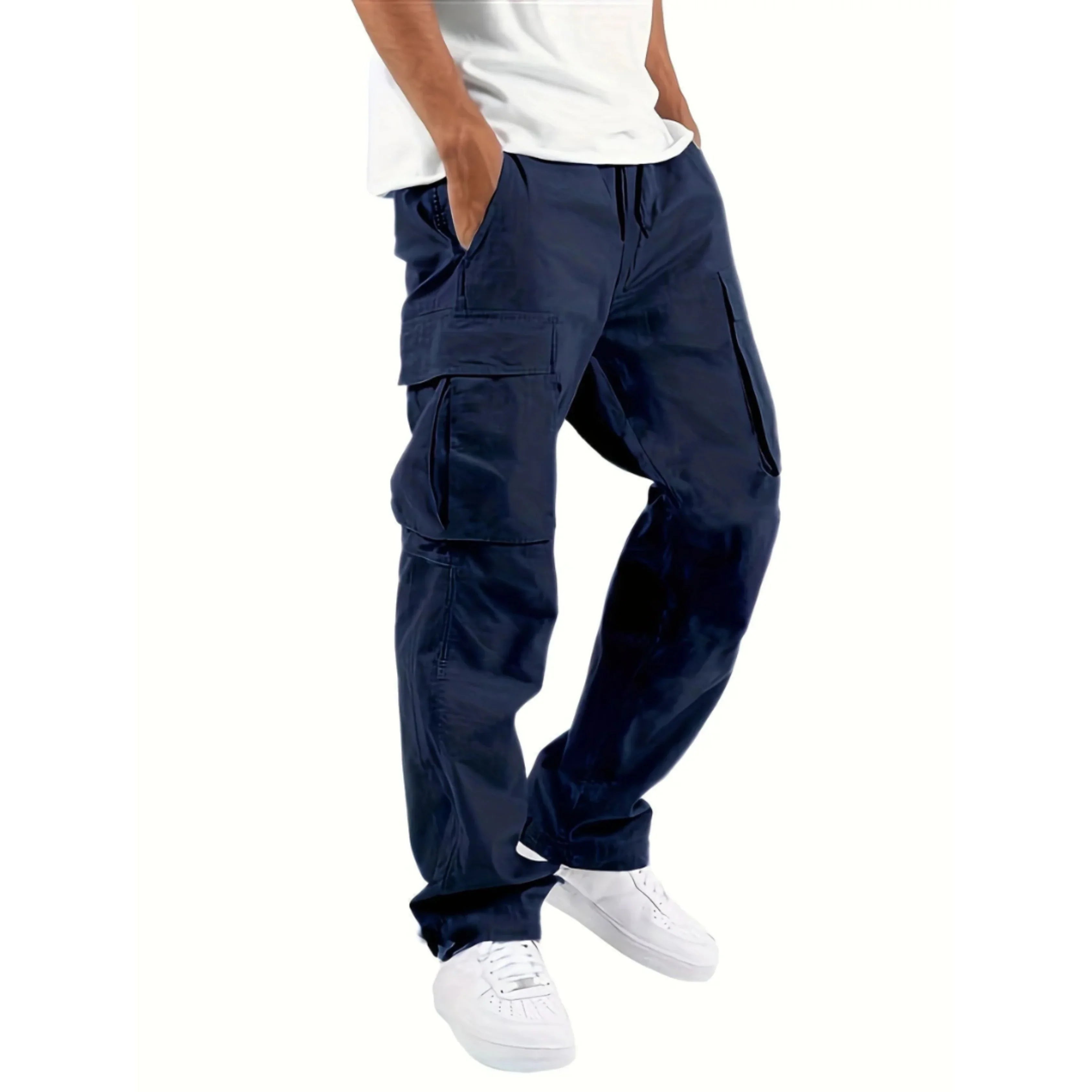 Lance Pantalon Homme – Pantalon Cargo à Coupe Droite Large, Confortable & Tendance
