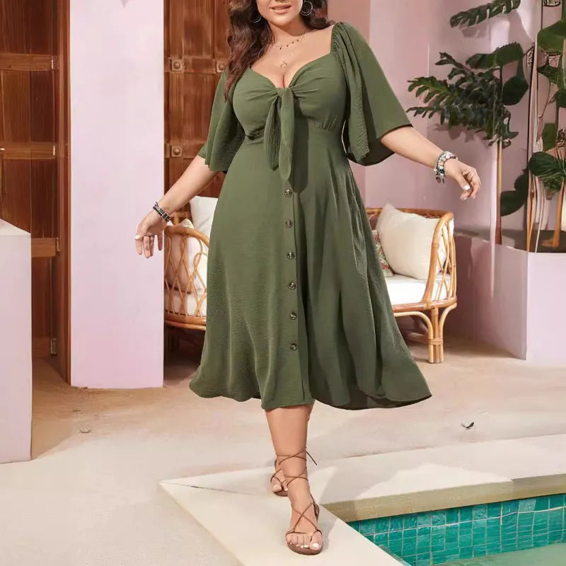 Sommerkjole Dame Louise – Vintage Stil Kjole med Løs Pasform & Lettere Stoffer