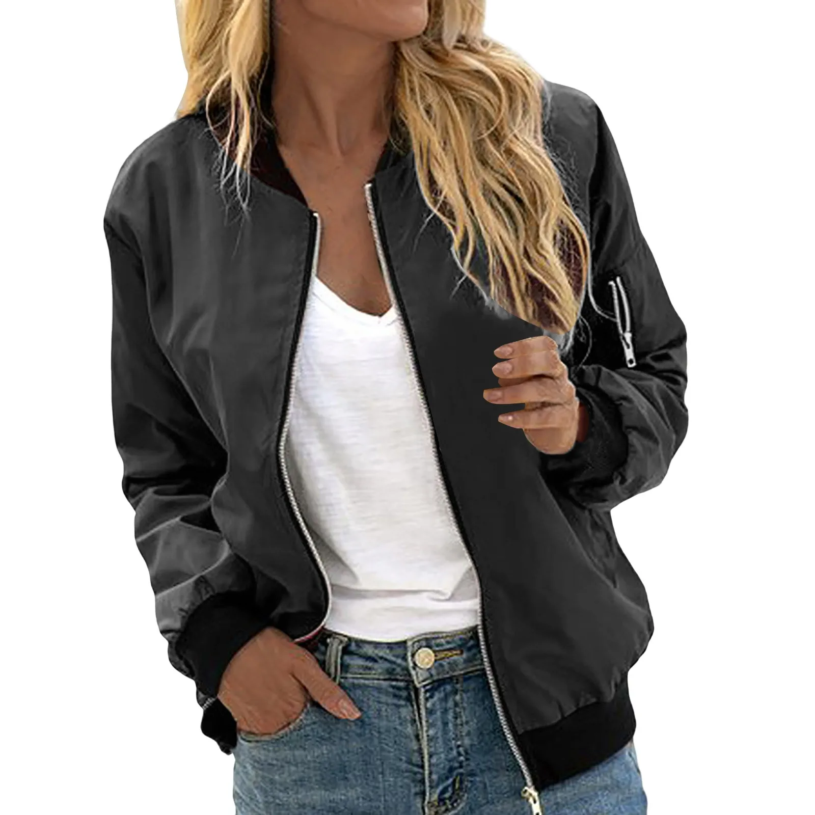 Ailany Blouson Bomber Woman – Light Jacket with Zipper & Modern Style