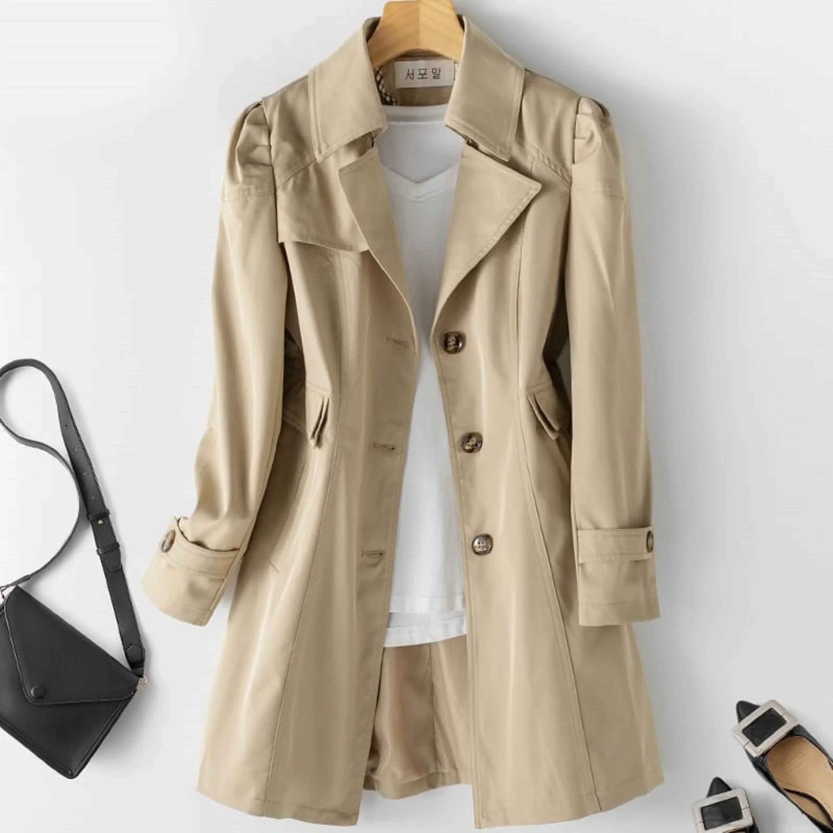 Livia Women's Coat – Elegant Waterproof Trench Coat with Classic & Timeless Style