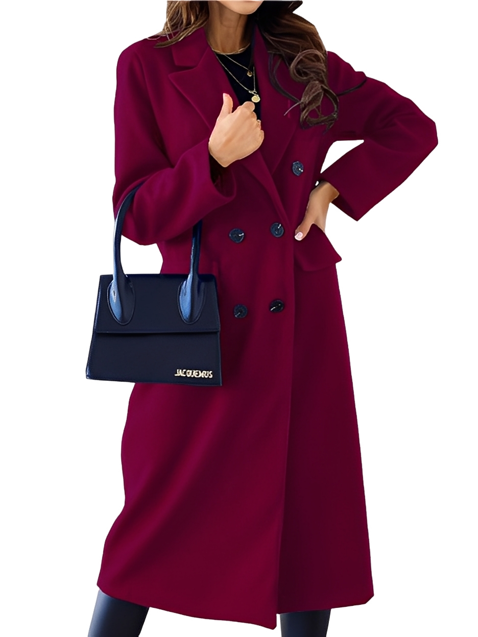Vivian Double-Breasted Coat for Women – Elegant and Warm Winter Jacket with Soft Lining and Refined Cut
