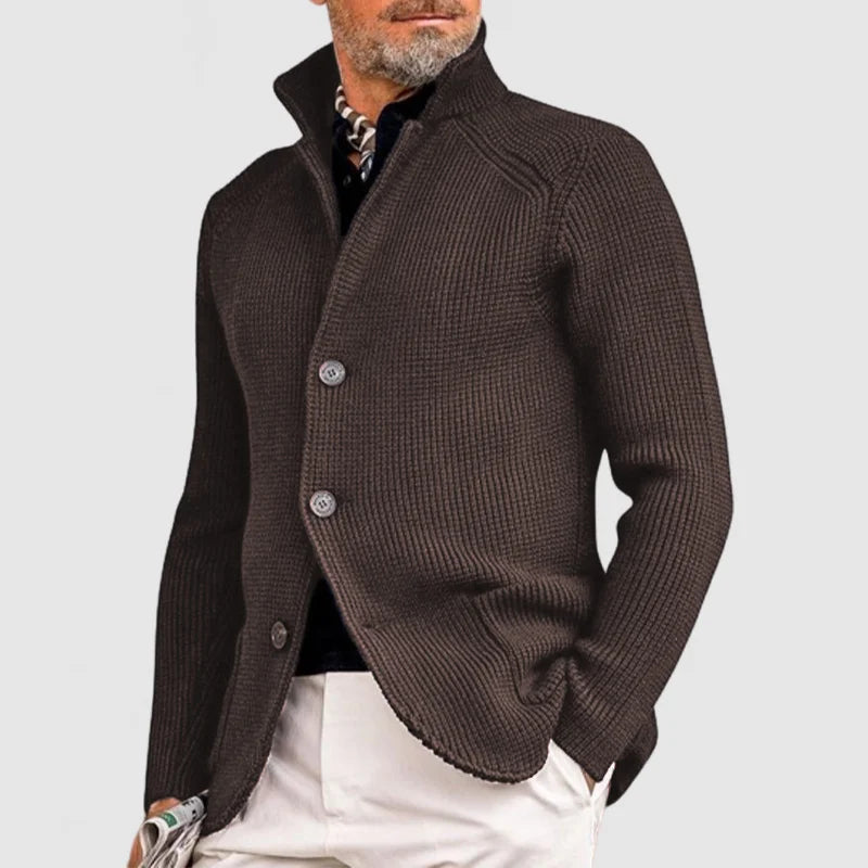 André Gilet Tricoté Élégant – Laine Mélangée, Confort & Style Intemporel Homme