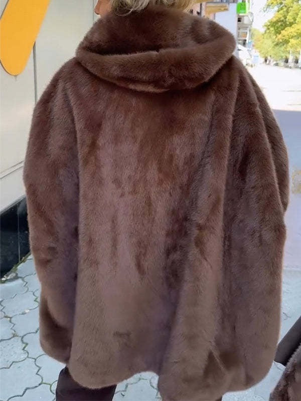 Serenity Manteau Femme – Coat à Rayures Verticales avec Capuche & Fermeture Avant