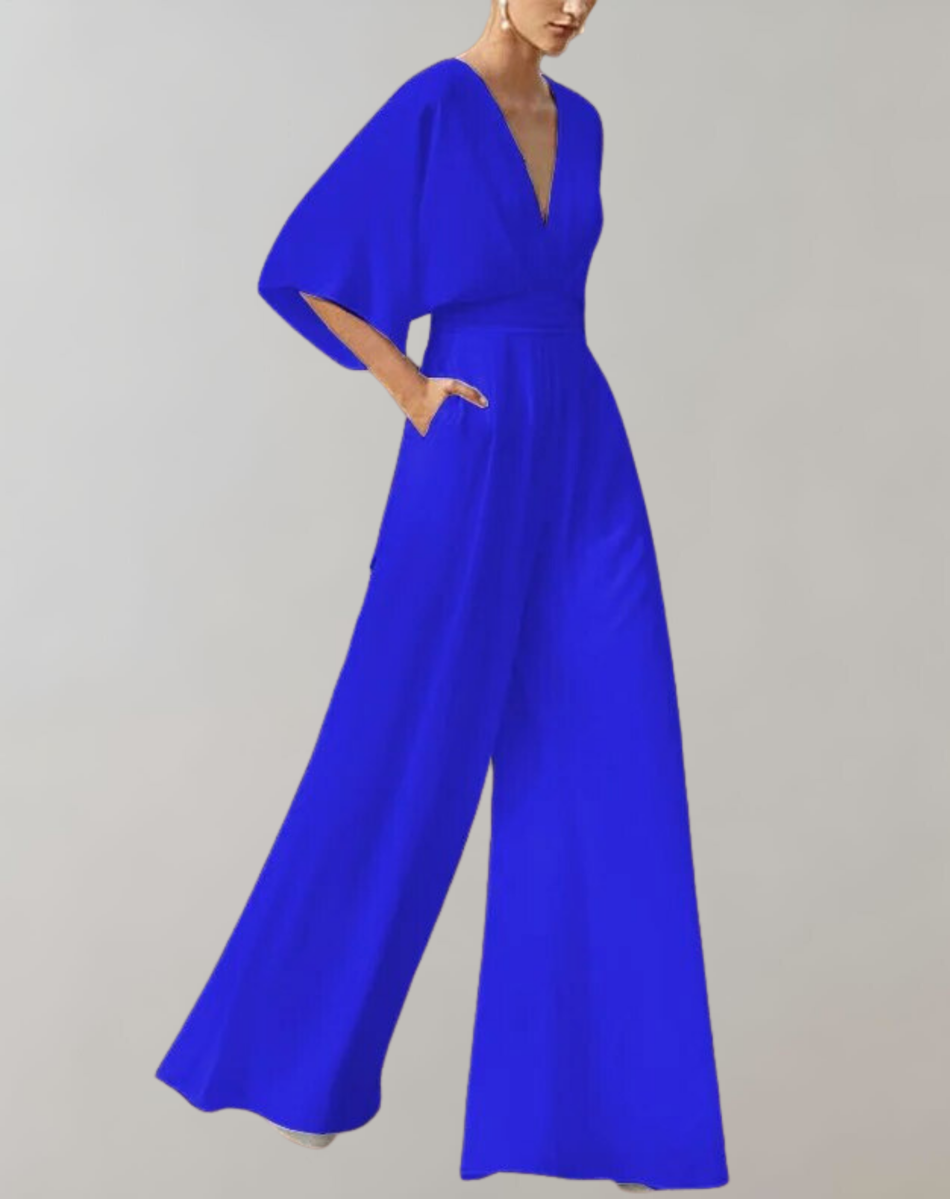 Suzette Combinaison Femme – Elegant dragt med dyb udskæring og vide ben til et raffineret look