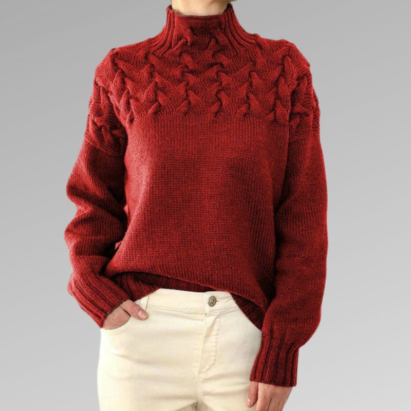 Reagan Turtleneck Roll Women – Elegant Winter Sweater in Soft and Comfortable Blended Cotton