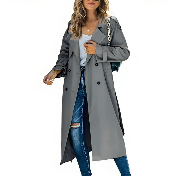 Krish Trenchcoat Donna – Cappotto Antivento Leggero per Primavera e Autunno