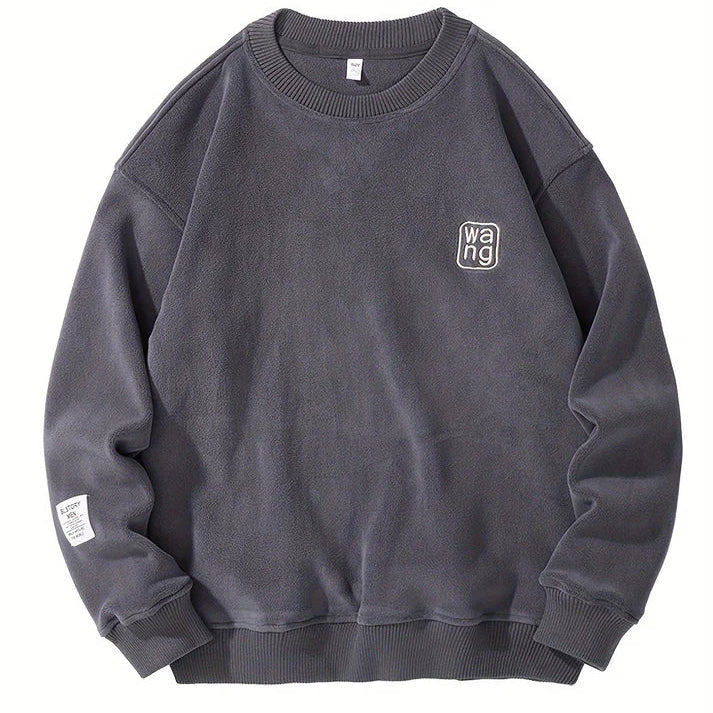 Casual Round Neck Pullover With Embroidered Letters For Men