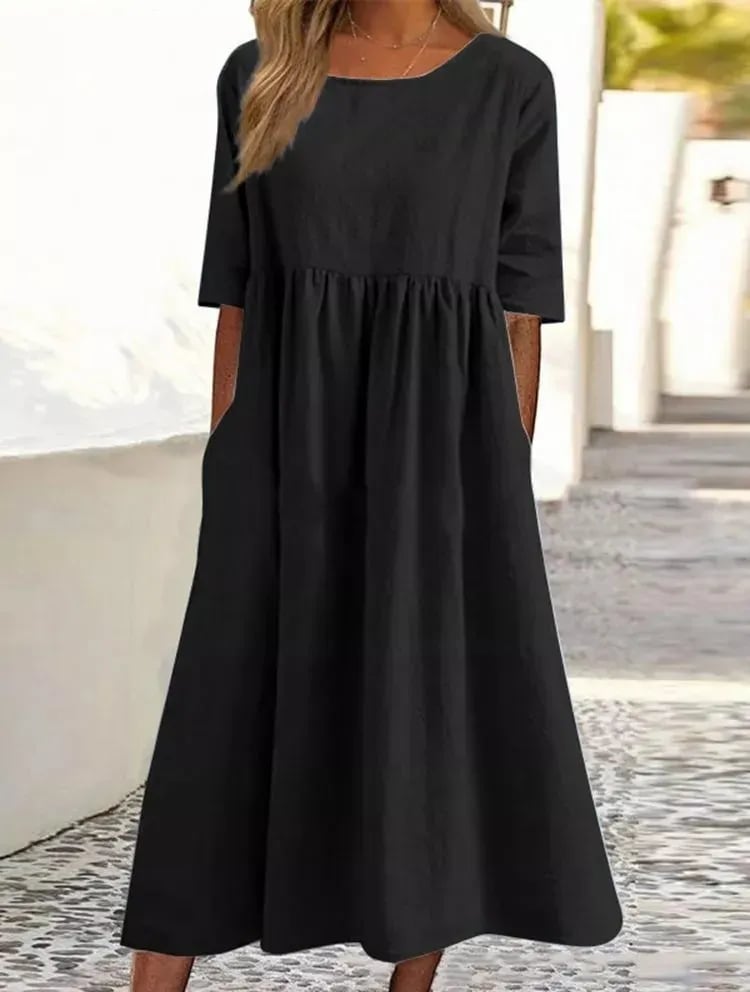 Athisia Robe Décontractée Femme – Freizeitkleid im Casual-Stil mit Knöpfen & praktischen Taschen
