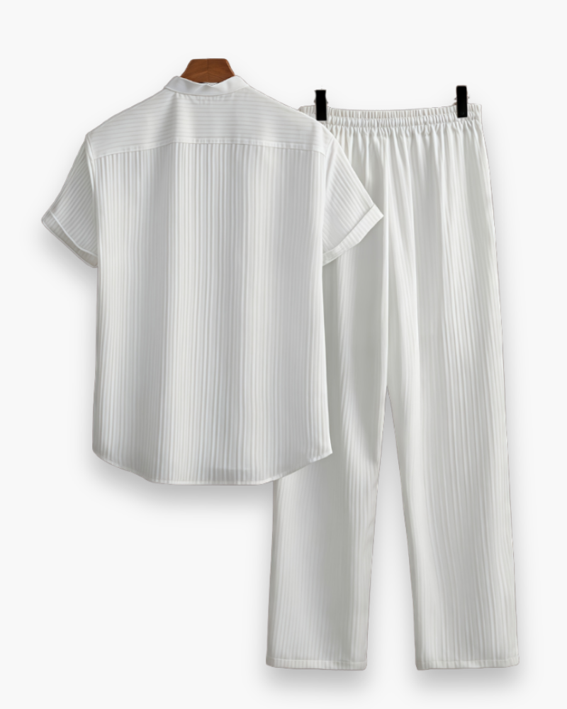 Conjunto Josh Homem Verão – Camisa de Manga Curta e Calças Leves e Descontraídas