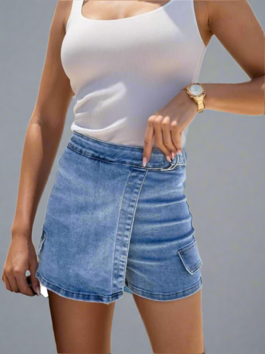 Clara Culottes Femme – Culottes en Jean Confortables avec Coupe Flatteuse et Style Chic Décontracté