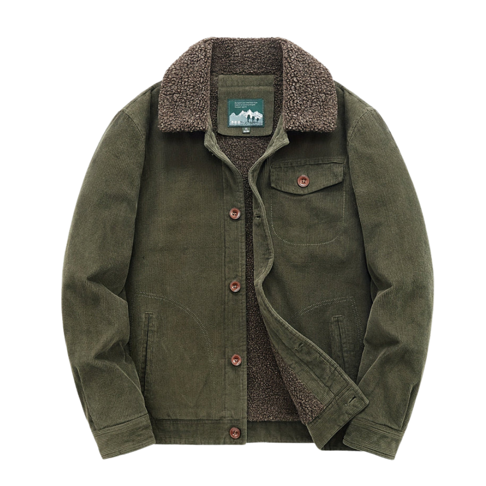 Könnyű pamutkabát mellzsebbel kültéri használatra férfiaknak