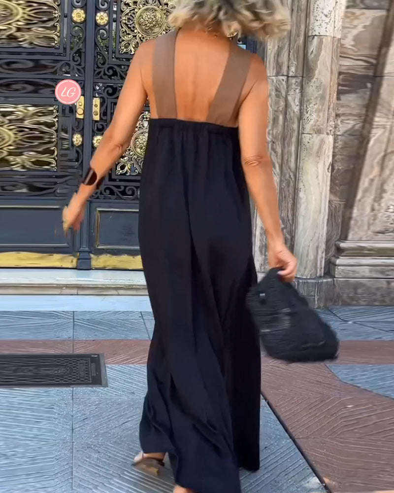 Sienna női hosszú köntös – Elegáns nyári ruha keresztpántokkal és laza szabással