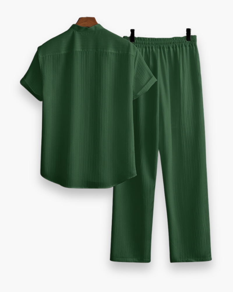 Conjunto Josh Homem Verão – Camisa de Manga Curta e Calças Leves e Descontraídas