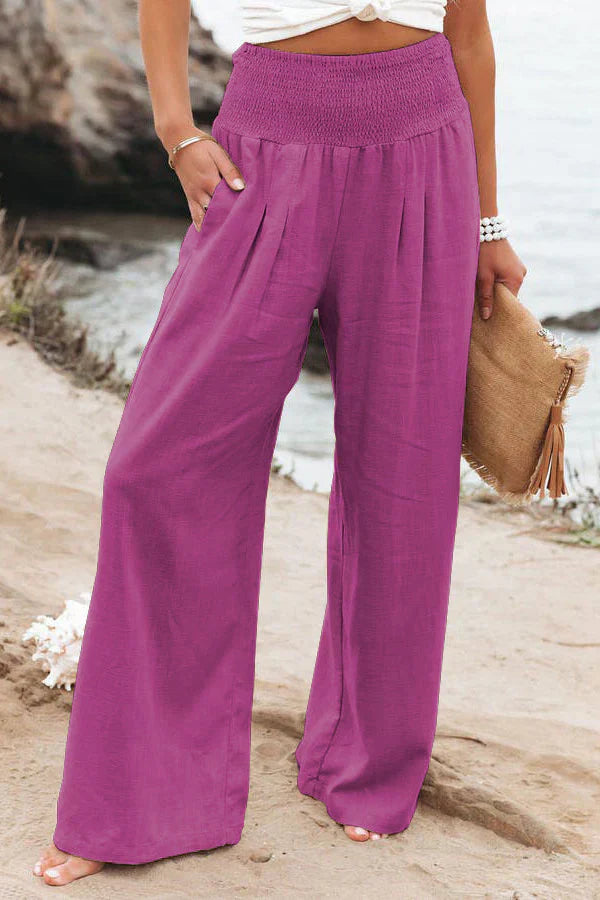 Alivia Pantalon Palazzo Dame – Talje Høj, Let & Elegant Bred Pasform til Sommeren