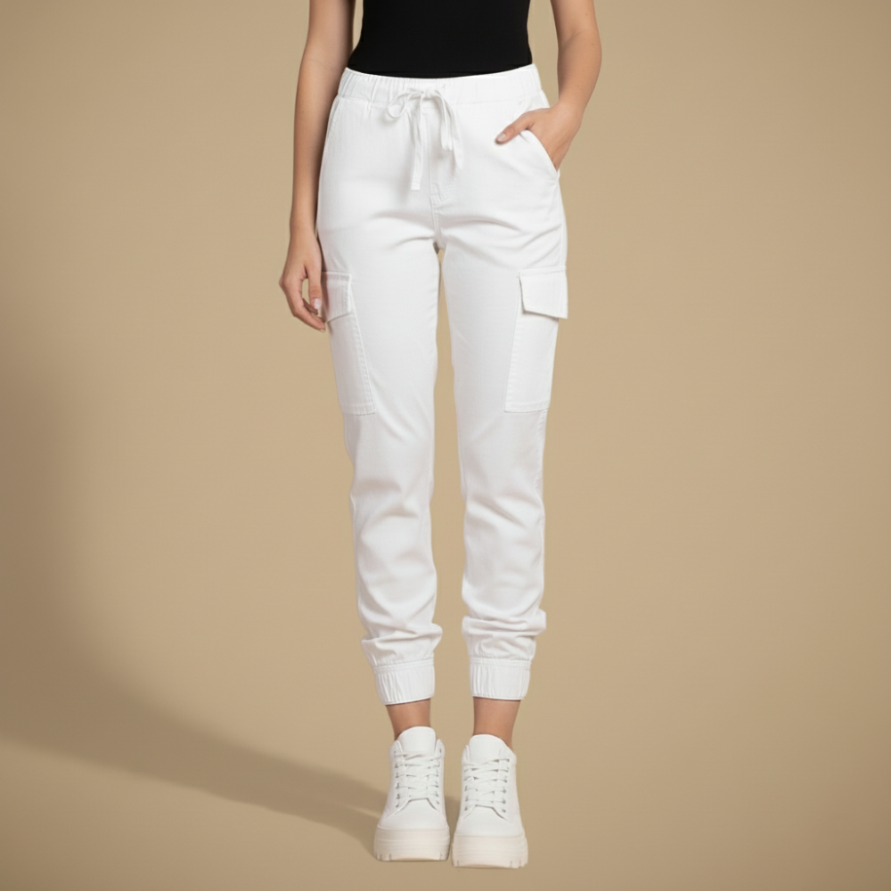 Kate Cargo Bukse Jogging Dame – Jogger Streetwear med Elastisk Midje og Lommer