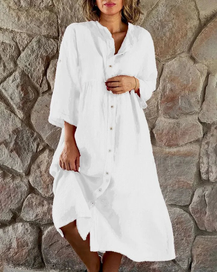 Alya Robe Chemise Kvinde – Flydende & Elegant til Sommer, Kontor eller Afslappede Udflugter