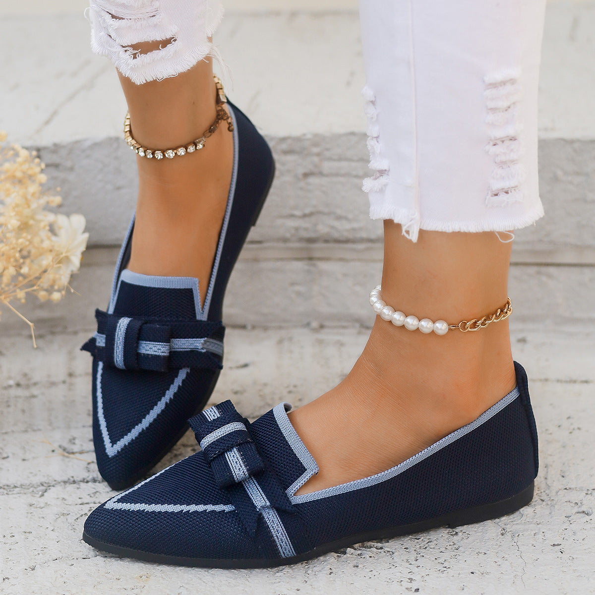 Ivy Ballerina's Dames – Comfortabele Platte Schoenen met Strik, Lage Hak & Ademend Materiaal