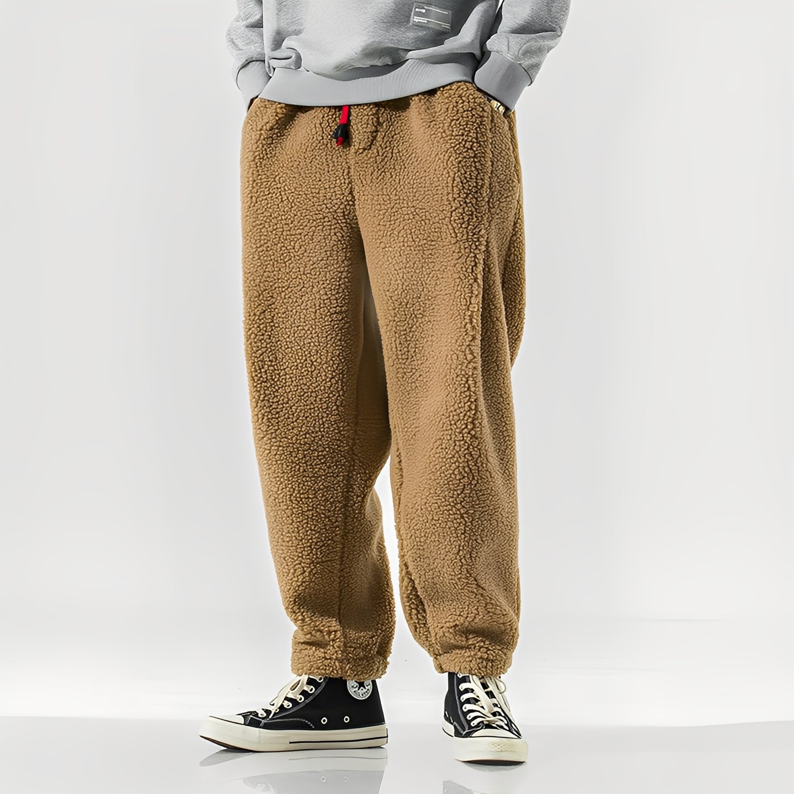 Nathaniel – Pantalon Homme en Polaire Teddy – Loungewear Doux et Chaud à Coupe Décontractée pour un Confort Quotidien