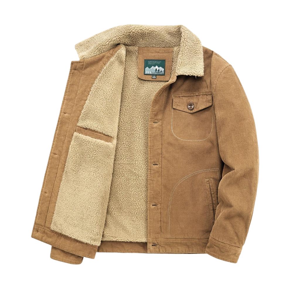 Könnyű pamutkabát mellzsebbel kültéri használatra férfiaknak