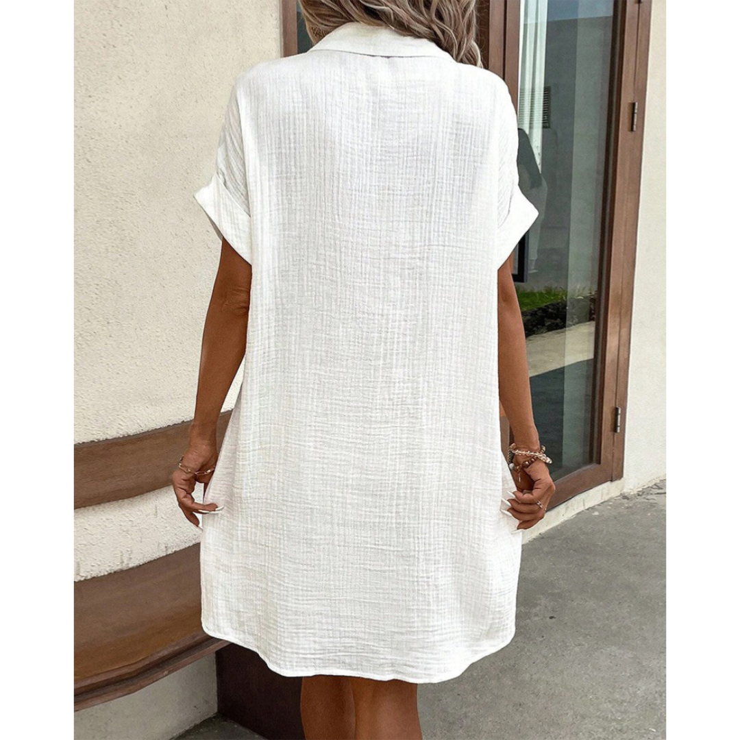 Kjole Chemise Femme Gabriele – Elegant sommerkjole med markeret talje & luftig pasform