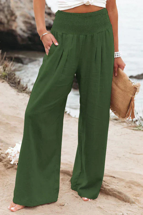 Alivia Pantalon Palazzo Dame – Talje Høj, Let & Elegant Bred Pasform til Sommeren