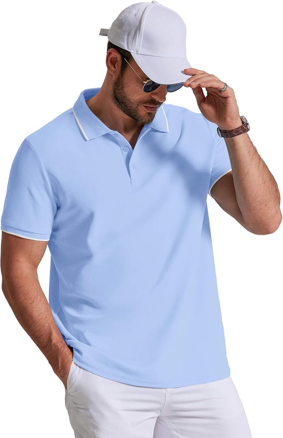Robert Polo Homme – Polo z bavlněného piké, lehký a stylový casual chic na léto