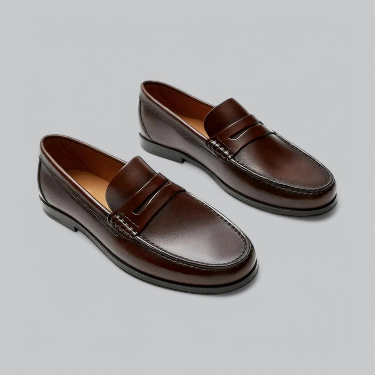 Joel férfi bőr mokaszinok – Fűző nélküli elegáns cipők gumitalppal alkalmi és formális öltözékhez