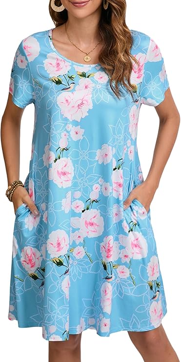 Tinker Robe T-shirt til kvinder – Løs pasform, rund hals og komfortable lommer til sommer