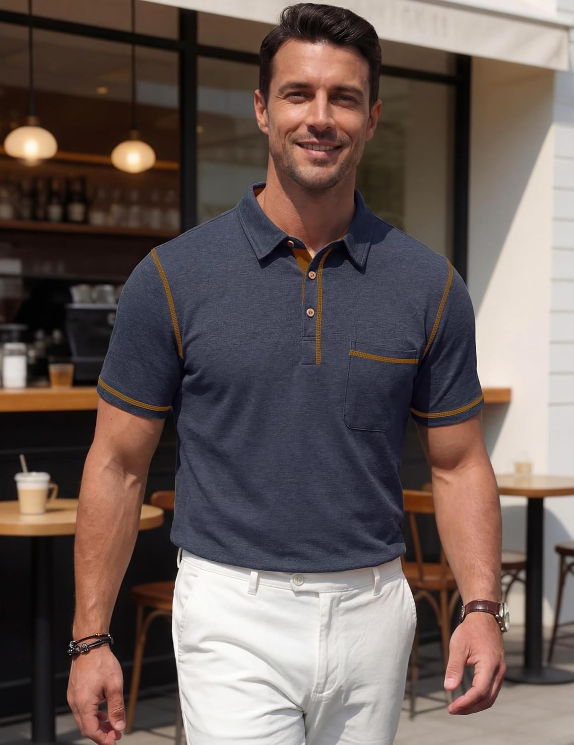 Vianney Polo Homme – Polo Léger Coton, Poche & Style Casual Chic Été