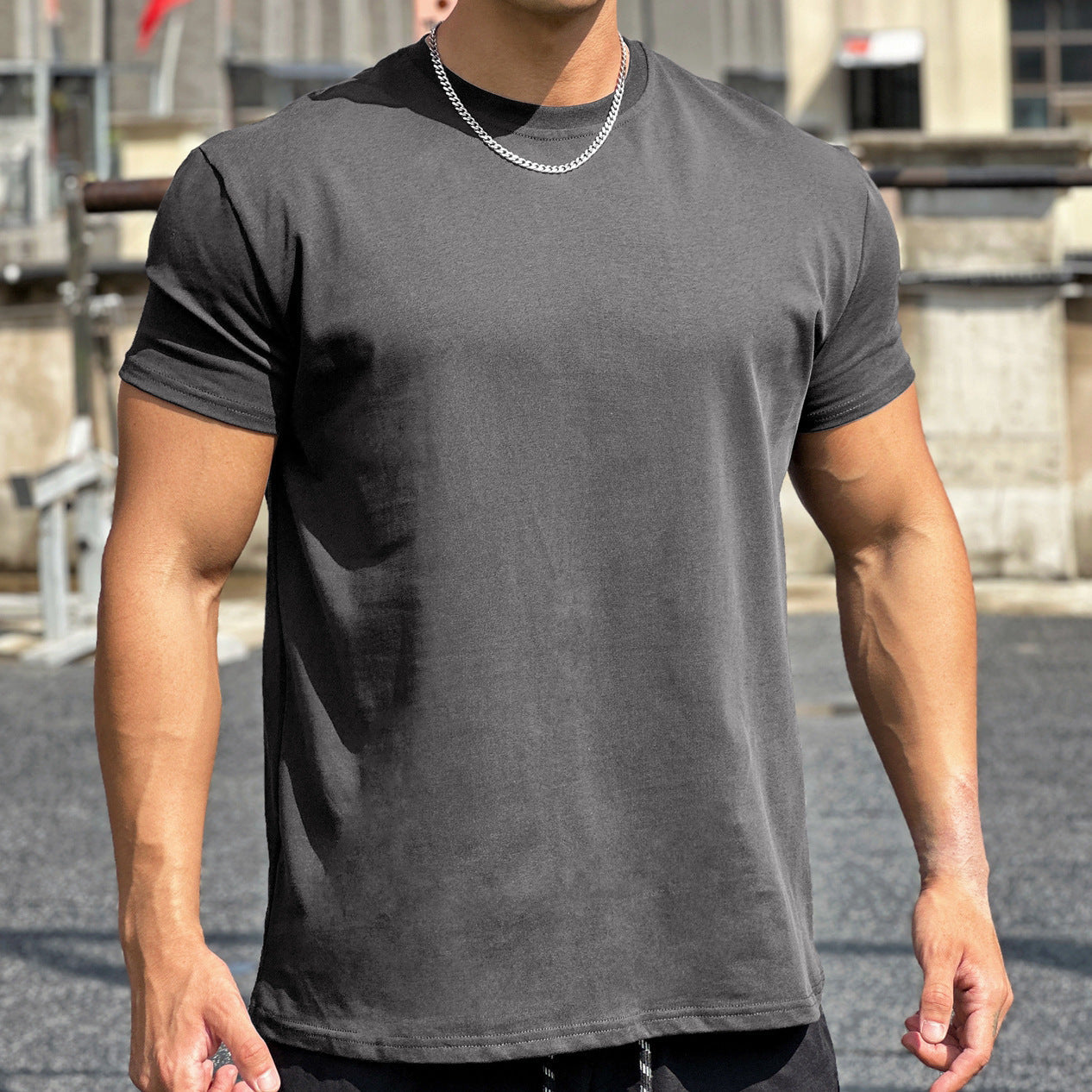 Liam Camiseta de Sport Les hommes– Camiseta Amplia en Algodón de Manga Corta con Diseño Transpirable