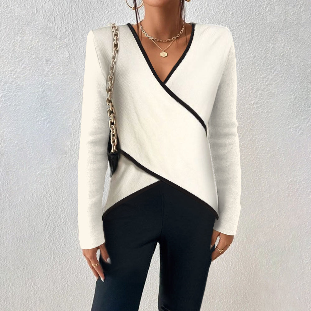 Naya Pull Femme – Pull Col en V Luxe avec Coupe Confortable & Design Élégant et Intemporel