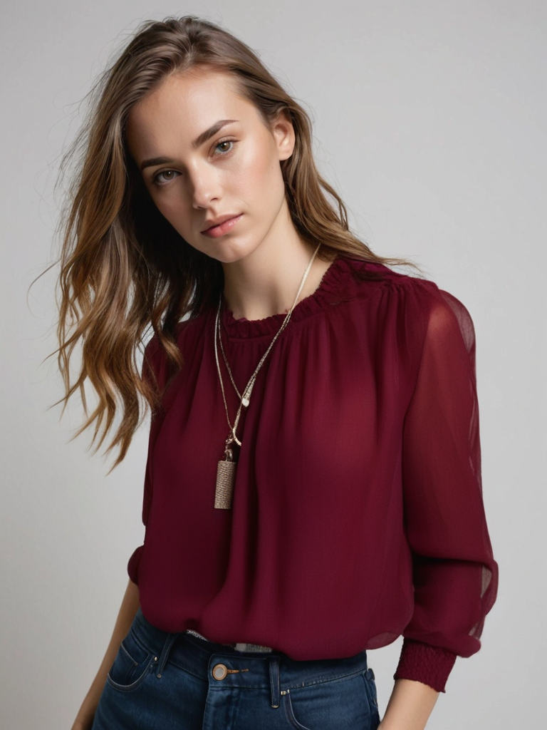 Blusa Erin para mulheres - Top elegante de mangas compridas em cores clássicas e corte confortável