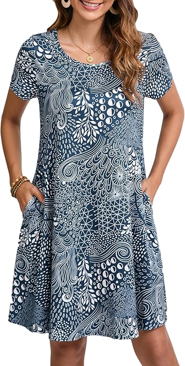 Tinker Robe T-shirt til kvinder – Løs pasform, rund hals og komfortable lommer til sommer