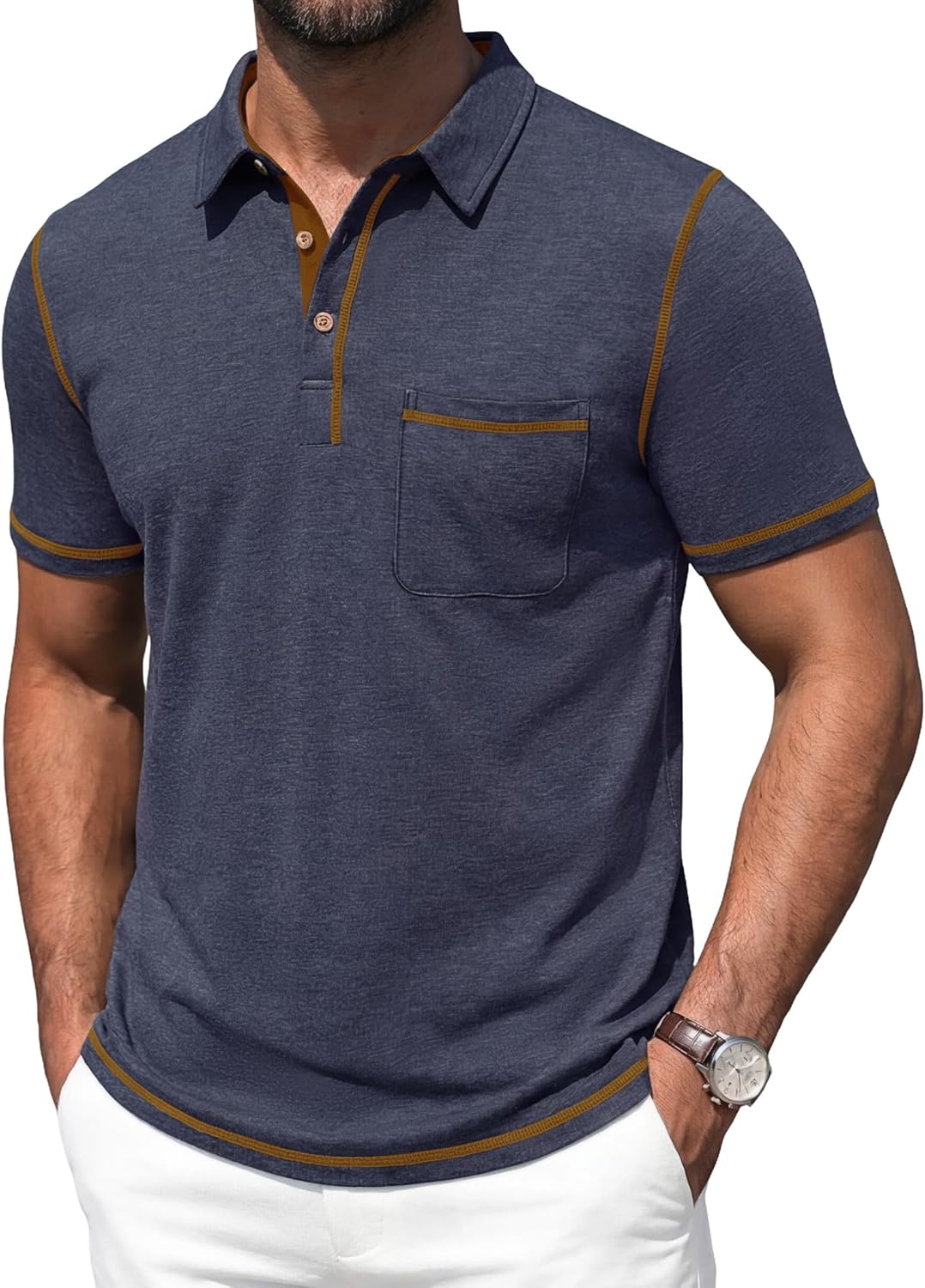 Vianney pánske polo – ľahké bavlnené polo, vrecko a štýl casual chic na leto