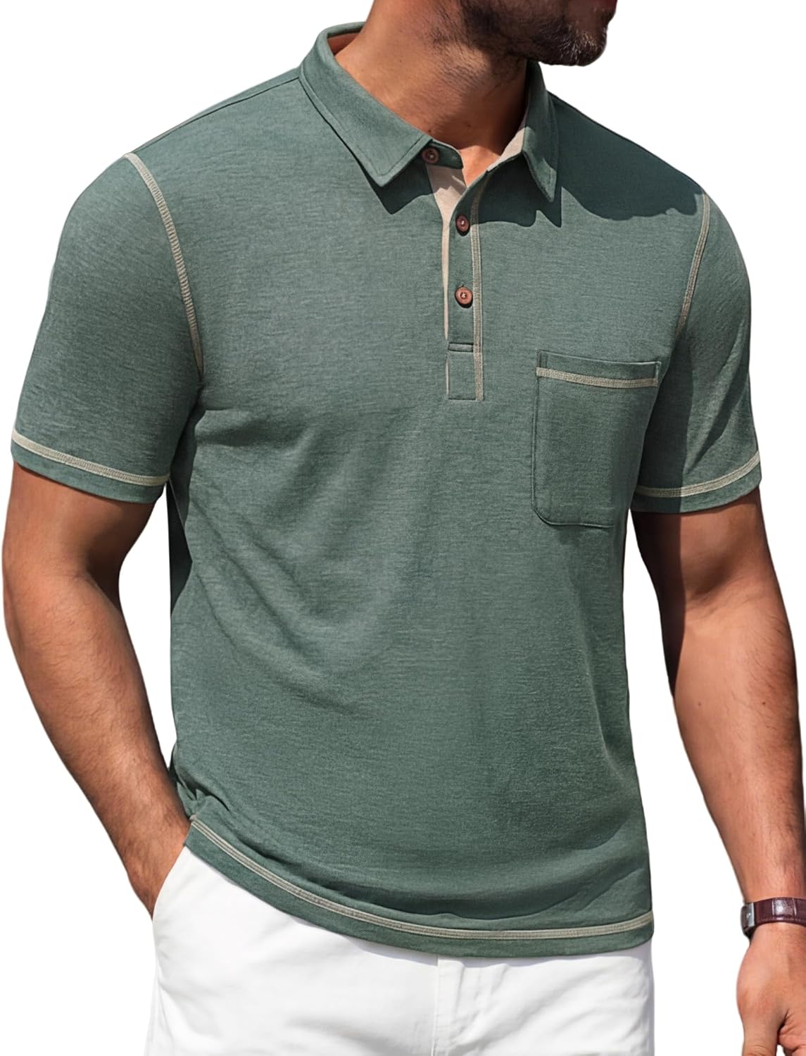 Arthur Polo pre mužov – ľahké bavlnené polo s krátkym rukávom, vreckom a štýlom casual chic