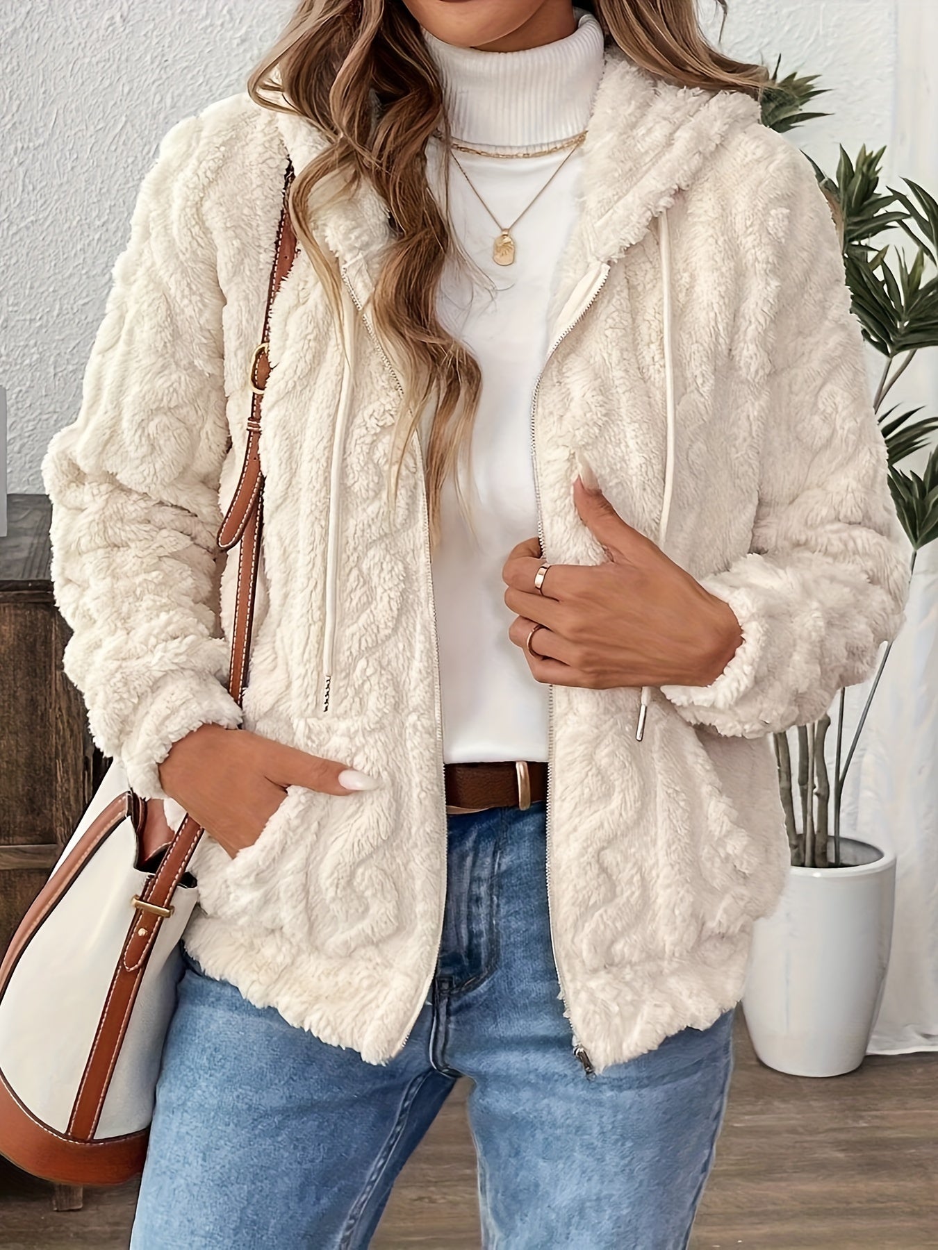 Francesca Women's Jacket – Zipped Hoodie Jacket in Soft & Warm Fleece for Autumn/Winter