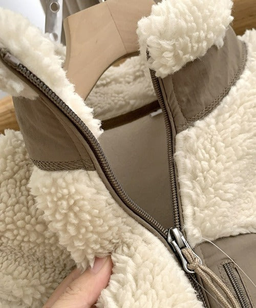 Lily Teddy Damesjas – Warme Jas met Hoge Kraag, Ritssluitingen en Losse Pasvorm