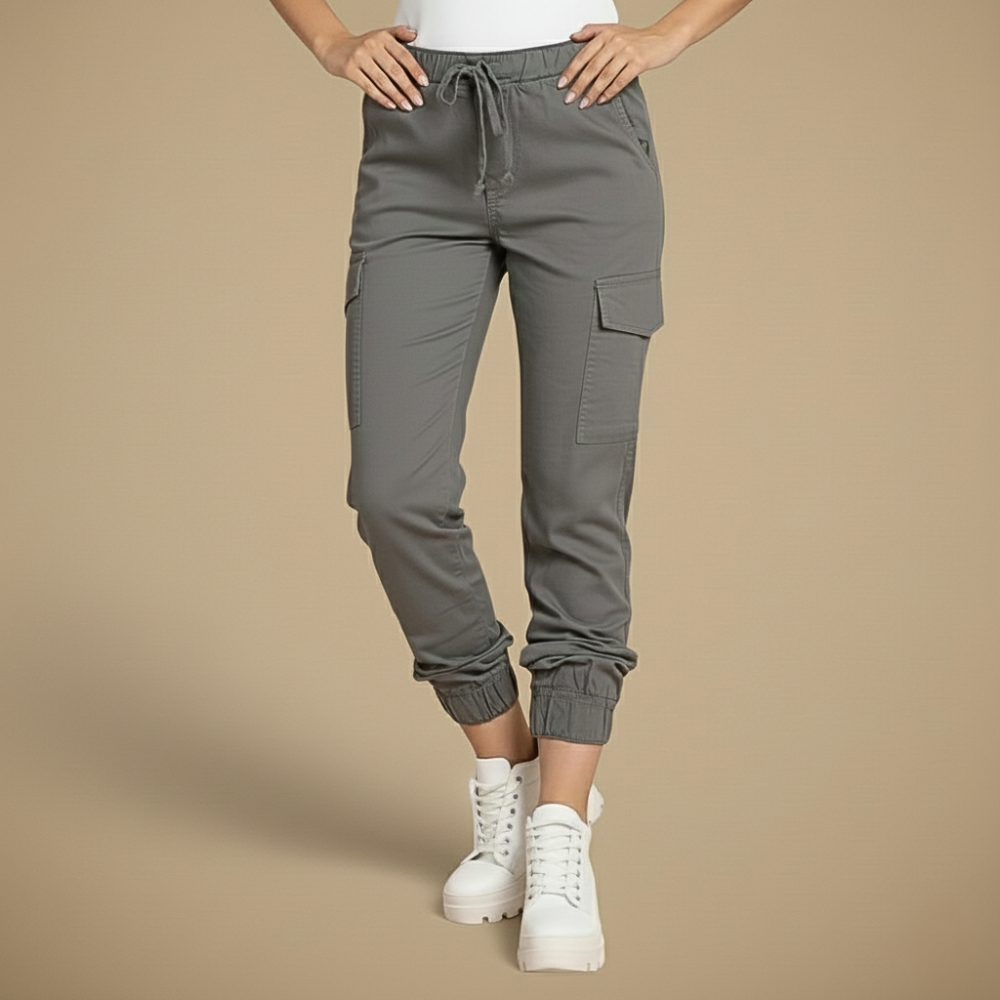 Kate Cargo Bukse Jogging Dame – Jogger Streetwear med Elastisk Midje og Lommer