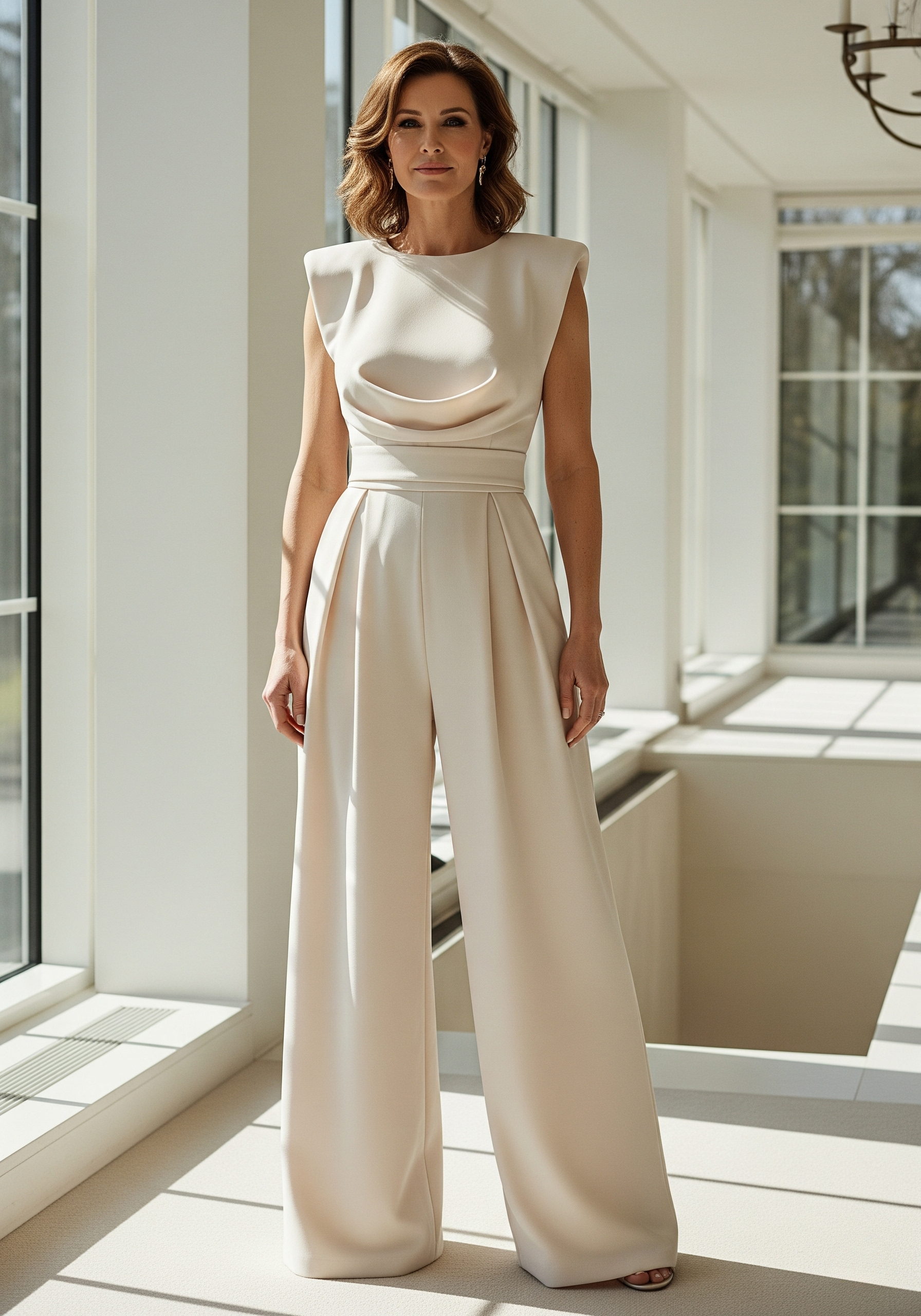Mira Combinaison Femme – Jumpsuit Élégant avec Taille Haute, Jambes Droites & Tissu Léger