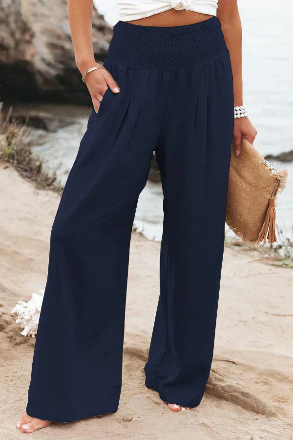 Alivia Pantalon Palazzo Dame – Talje Høj, Let & Elegant Bred Pasform til Sommeren