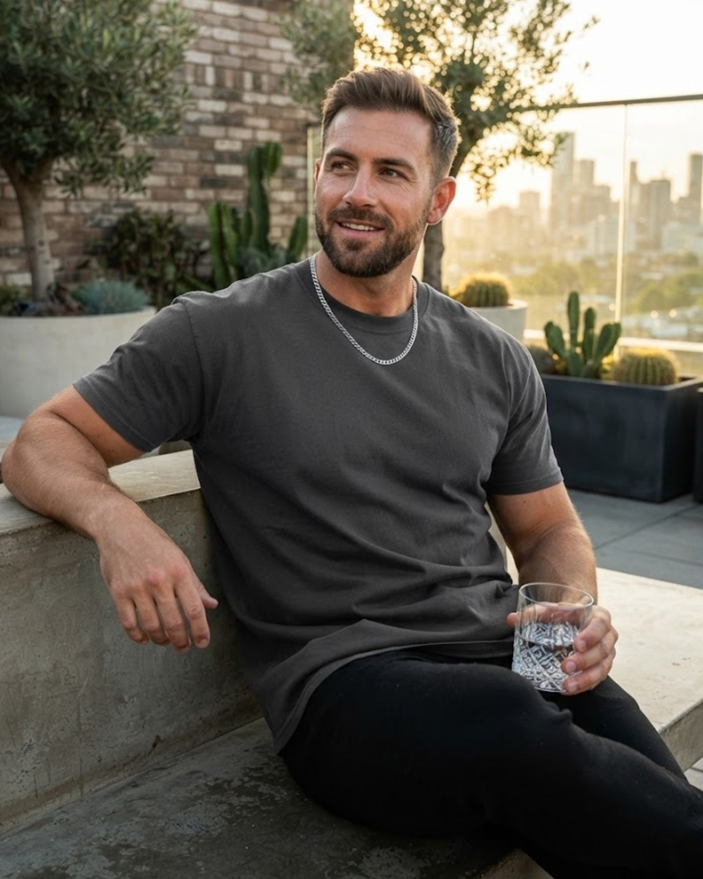 Liam T-Shirt de Sport Les hommes– T-Shirt Ample en Coton à Manches Courtes avec Design Respirant