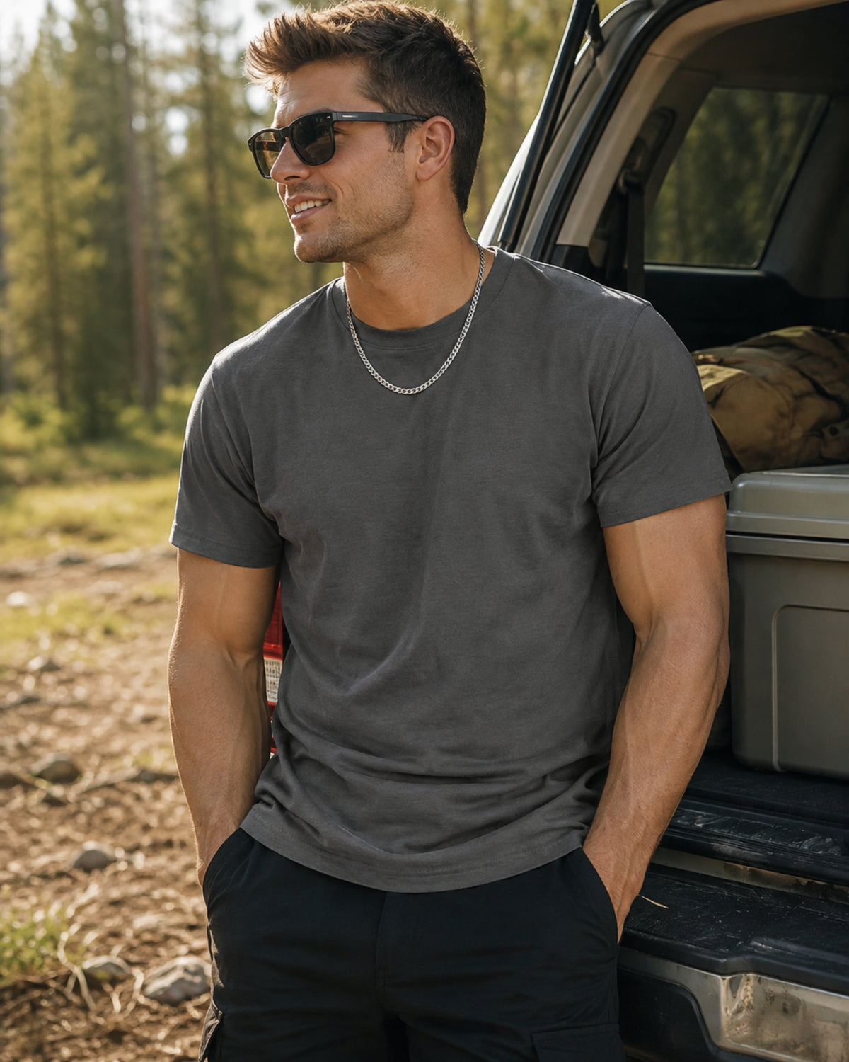 Liam Sport T-Shirt Men – Loose Cotton Short Sleeve T-Shirt with Breathable Design