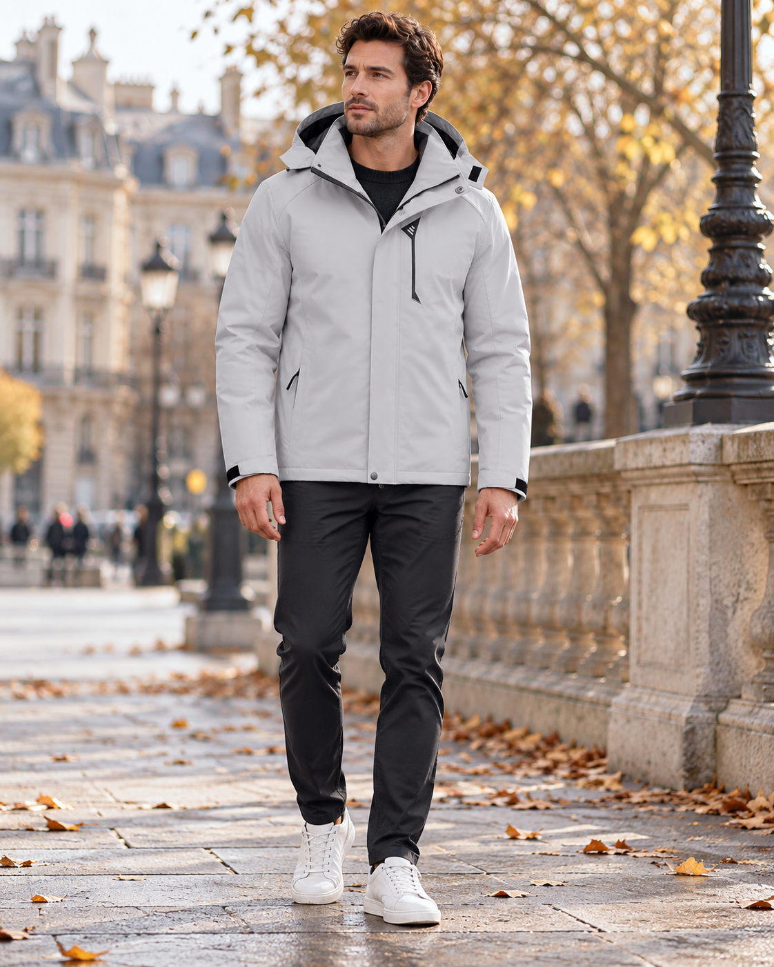 Emilio Veste Pluie Homme Imperméable – Capuche Amovible, Coupe-Vent Légère Outdoor
